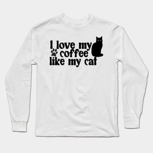 Black Coffee Black Cat Long Sleeve T-Shirt